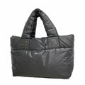 Chanel Tote Bag Coco Cocoon Nylon Black Silver