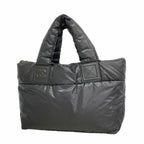 Chanel Tote Bag Coco Cocoon Nylon Black Silver