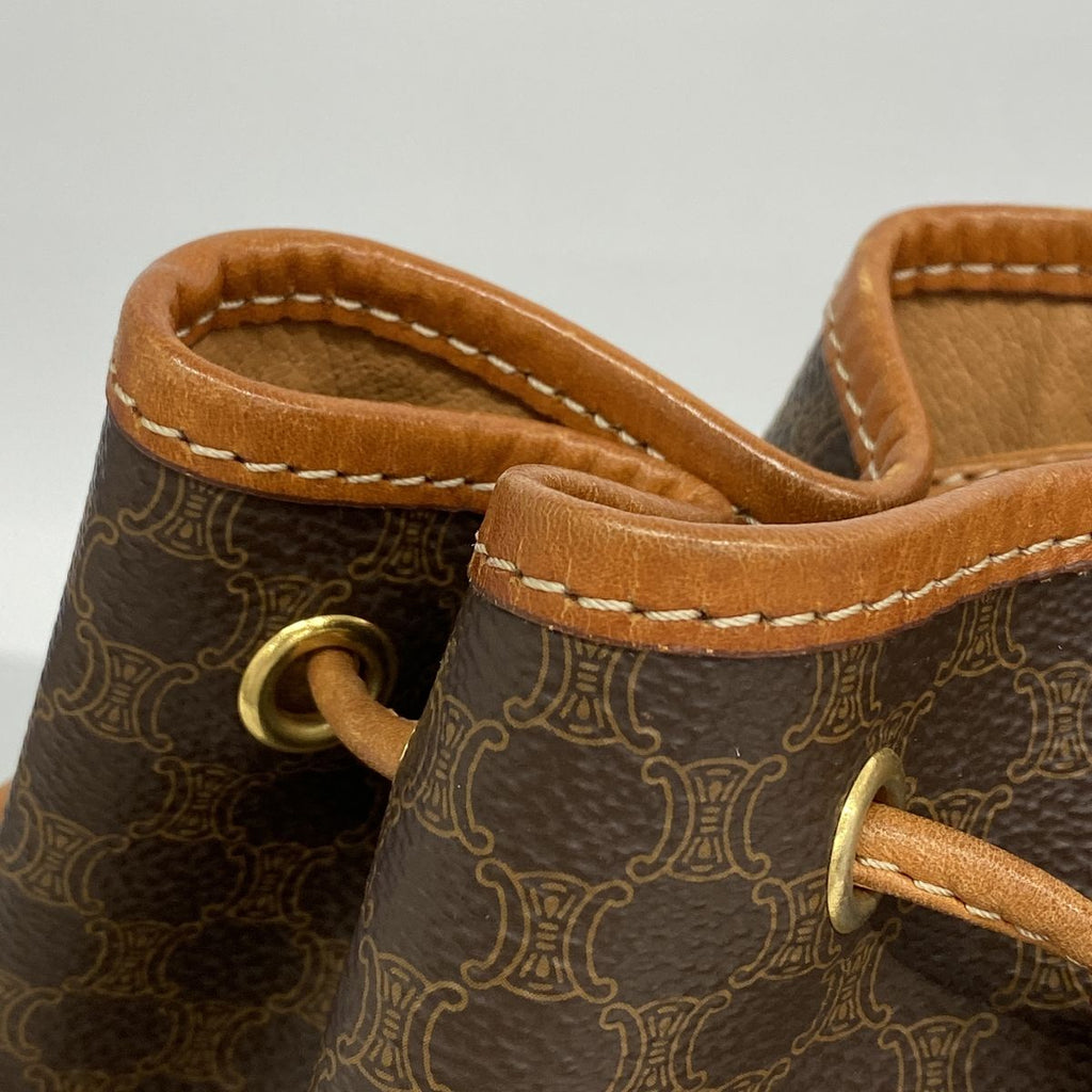Celine Shoulder Bag Macadam Brown Gold — view 8