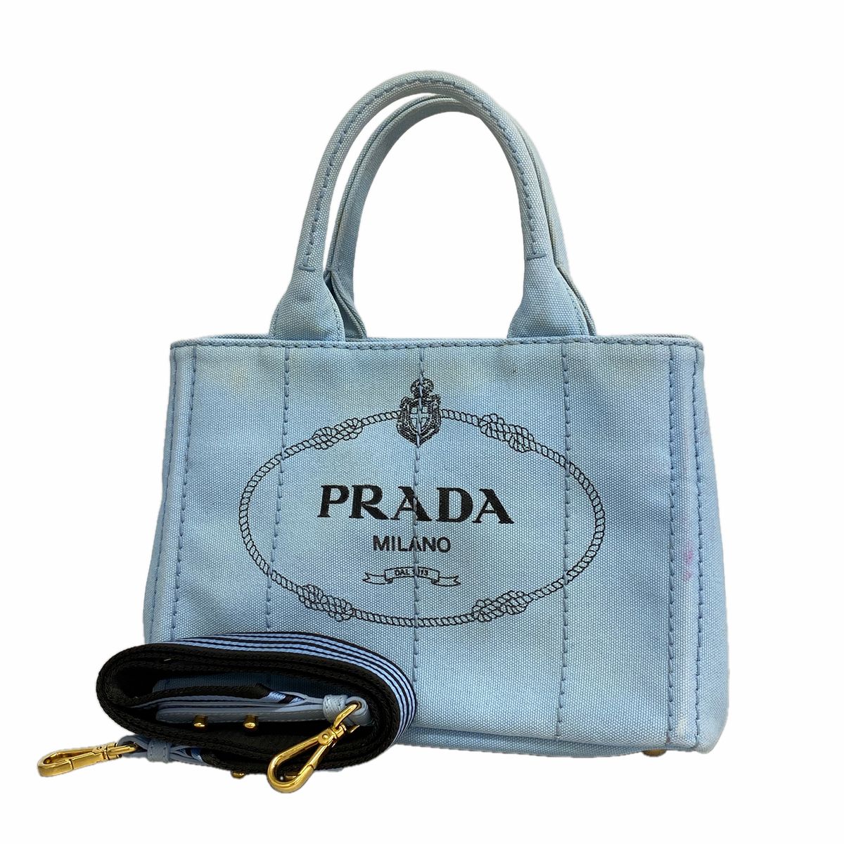 Prada Tote Bag Canapa Canvas Gold 2-Way