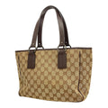 Gucci Handbag GG Canvas Beige Brown Silver