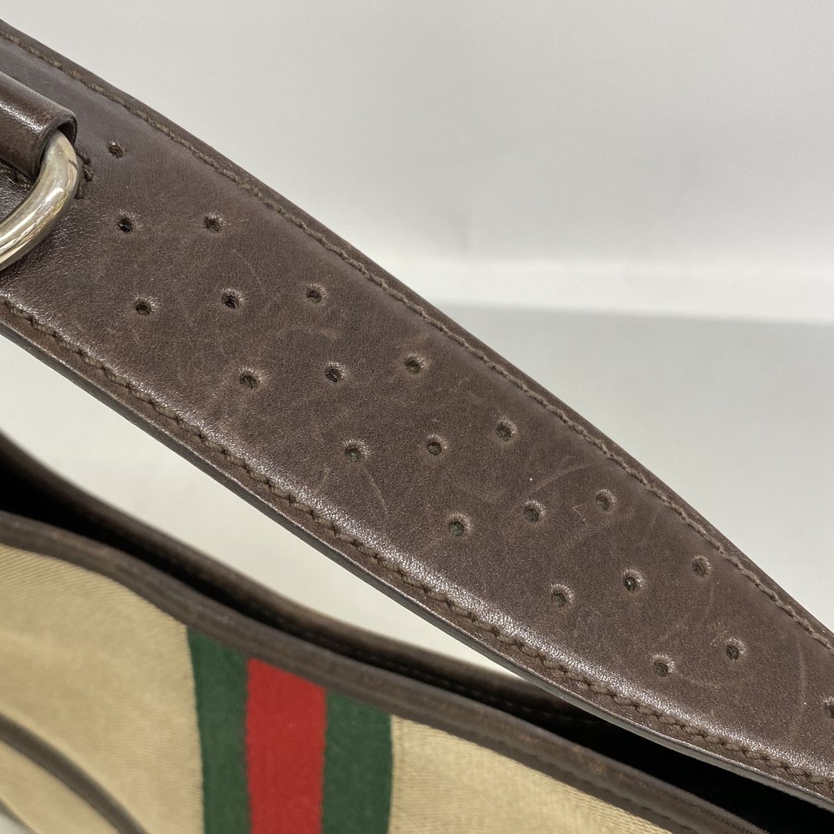 Gucci Shoulder Bag Sherry Line Interlocking G Canvas Beige Brown Silver — view 8