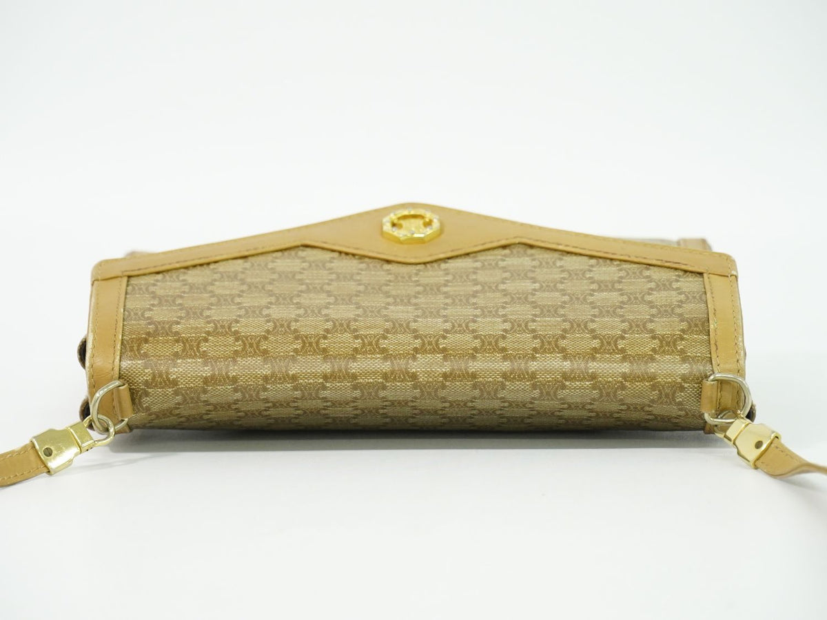 Celine Macadam Shoulder Bag Pochette Beige — view 5