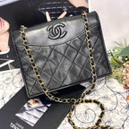 Chanel Vintage Quilted CC Logo Bag Black — view 2