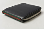 Gucci Wallet Bifold Zip Around Black Leather Sherry Line Billfold — view 6