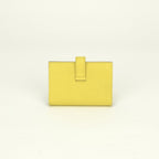 Hermes Bearn Mini Wallet Bifold Epsom Lime Yellow Silver Veau Compact Card Case — view 2