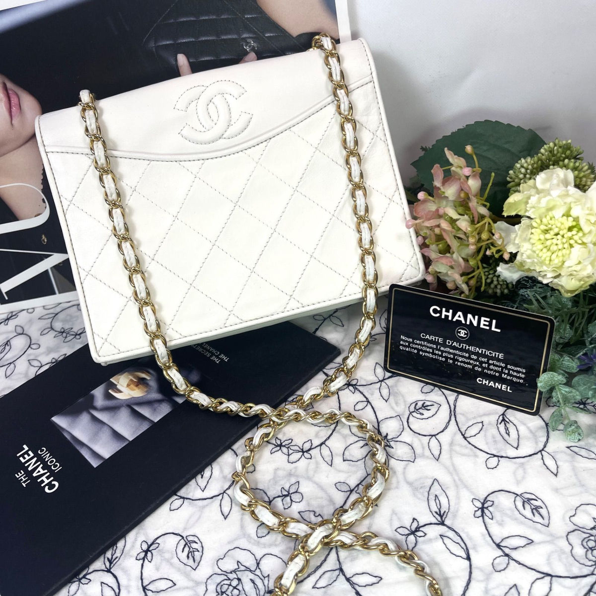 Chanel Vintage Quilted CC Logo Chain Shoulder Bag — view 2