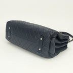 Hermes Matelasse Tote Shoulder Bag Lambskin Navy Silver CC Logo — view 5