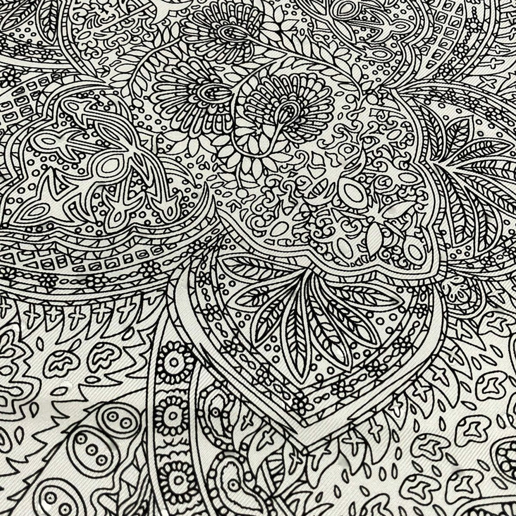 Hermes Scarf Carre 55 White Black Orange le Jardin de la Mahar — view 4