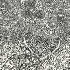 Hermes Scarf Carre 55 White Black Orange le Jardin de la Mahar — view 4