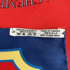 Hermes Scarf Carre 90 Red Blue Light Carrousel — view 3