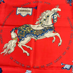 Hermes Scarf Carre 90 Red Blue Light Carrousel — view 4