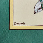 Hermes Scarf Petit Carre Ivory Dark Green Light Gray Voyage AU Niger — view 2