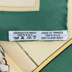 Hermes Scarf Petit Carre Ivory Dark Green Light Gray Voyage AU Niger — view 3