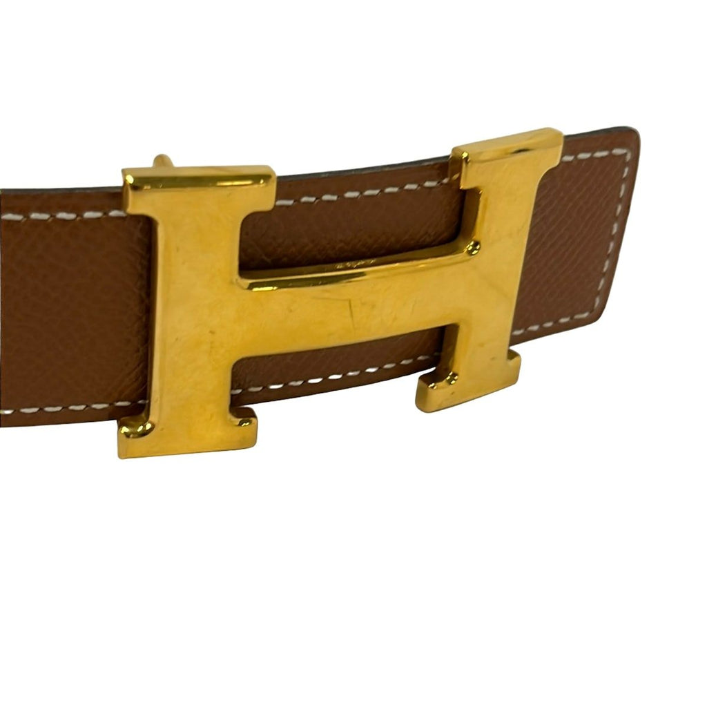 Hermes Belt 65 H Brown Black Gold Leather — view 3
