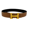Hermes Belt 65 H Brown Black Gold Leather