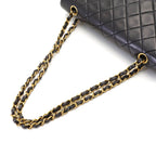 Chanel Quilted Double Flap 25 Chain Shoulder Black Lambskin Bag — view 4