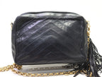 Chanel V-stitch Lambskin Fringe Chain Shoulder Bag — view 2