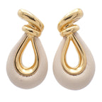 Fendi Filo Earrings Gold Color Beige
