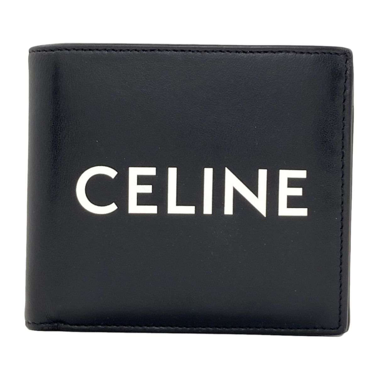 Celine Logo Bifold Wallet Leather