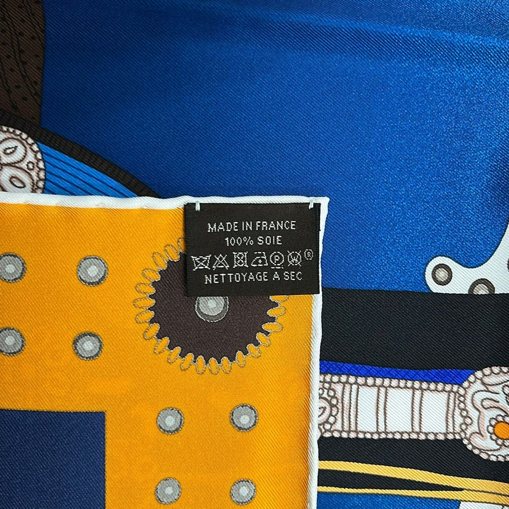 Hermes Scarf Carre 90 Navy Orange Multi Selle de Dignitaire — view 3