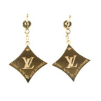 Louis Vuitton 18k Yellow Gold Star Blossom BB Earrings Onyx Diamond — view 2