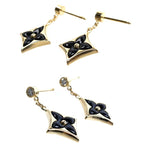 Louis Vuitton 18k Yellow Gold Star Blossom BB Earrings Onyx Diamond — view 3