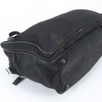 Prada Tessuto Nylon Triangle Logo Leather Business Document Tote Bag Black — view 5