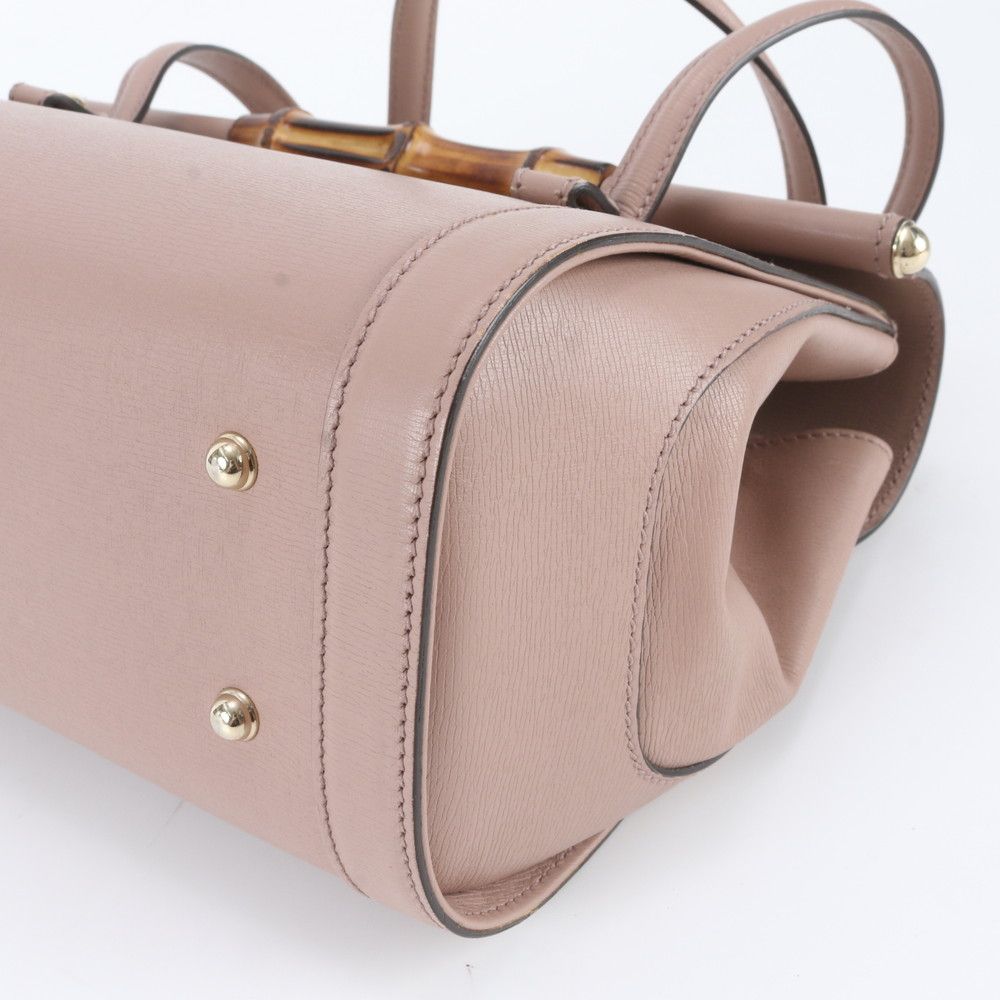 Gucci Bamboo Leather Handbag Tote Gold — view 4