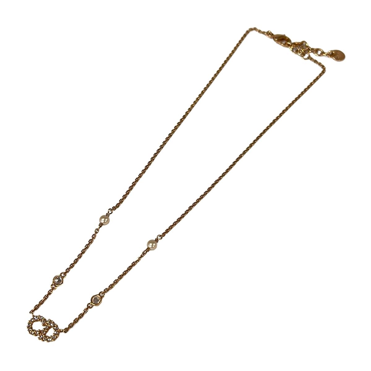 Dior Necklace Clair D Lune Gold Ivory CD Motif — view 2