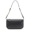 Chanel Quilted Chain Shoulder Black Caviar Bag