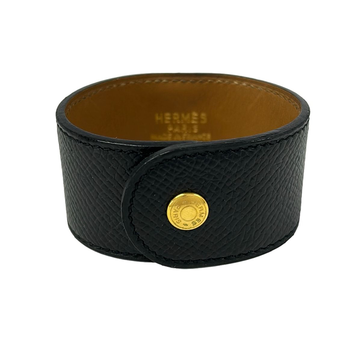 Hermes Bracelet Medor Leather Black Gold — view 3