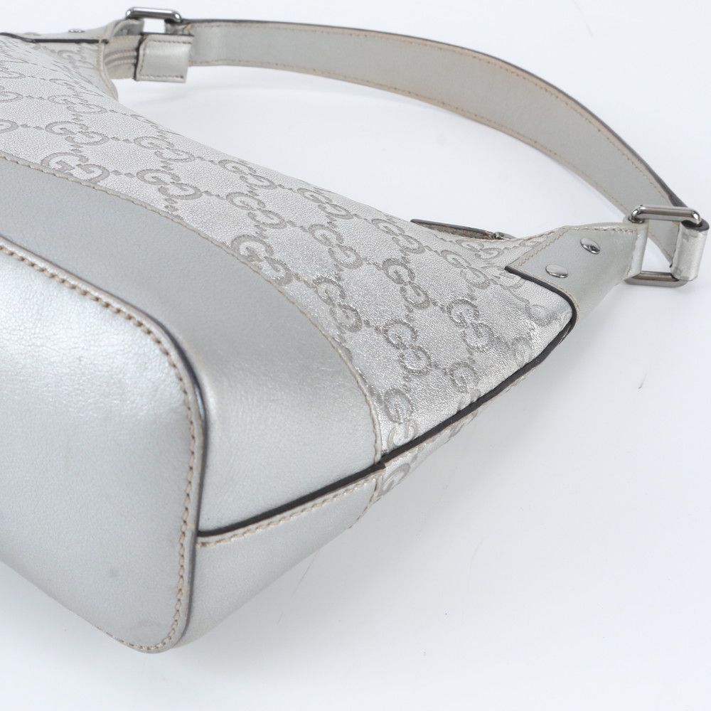 Gucci Guccissima Hobo Leather Shoulder Bag Hand Silver — view 4