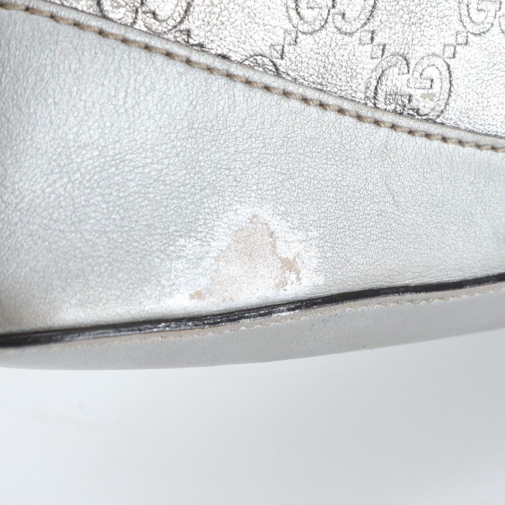 Gucci Guccissima Hobo Leather Shoulder Bag Hand Silver — view 8