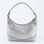 Gucci Guccissima Hobo Leather Shoulder Bag Hand Silver