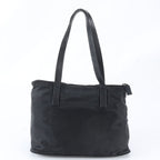 Prada Tessuto Nylon Triangle Logo Leather Tote Bag Shoulder Black — view 3