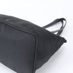 Prada Tessuto Nylon Triangle Logo Leather Tote Bag Shoulder Black — view 5