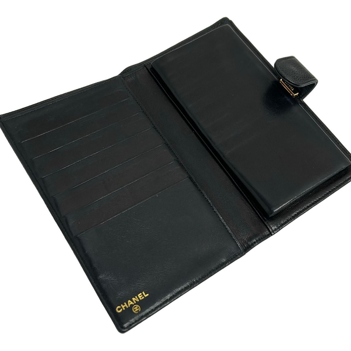 Chanel Wallet Black CC Logo Gold Kiss Lock — view 3