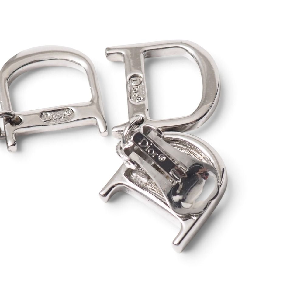 Dior Vintage Earrings D Logo Crystal Pave for Both Ears — view 5