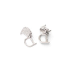 Dior Vintage Earrings D Logo Crystal Pave for Both Ears — view 3