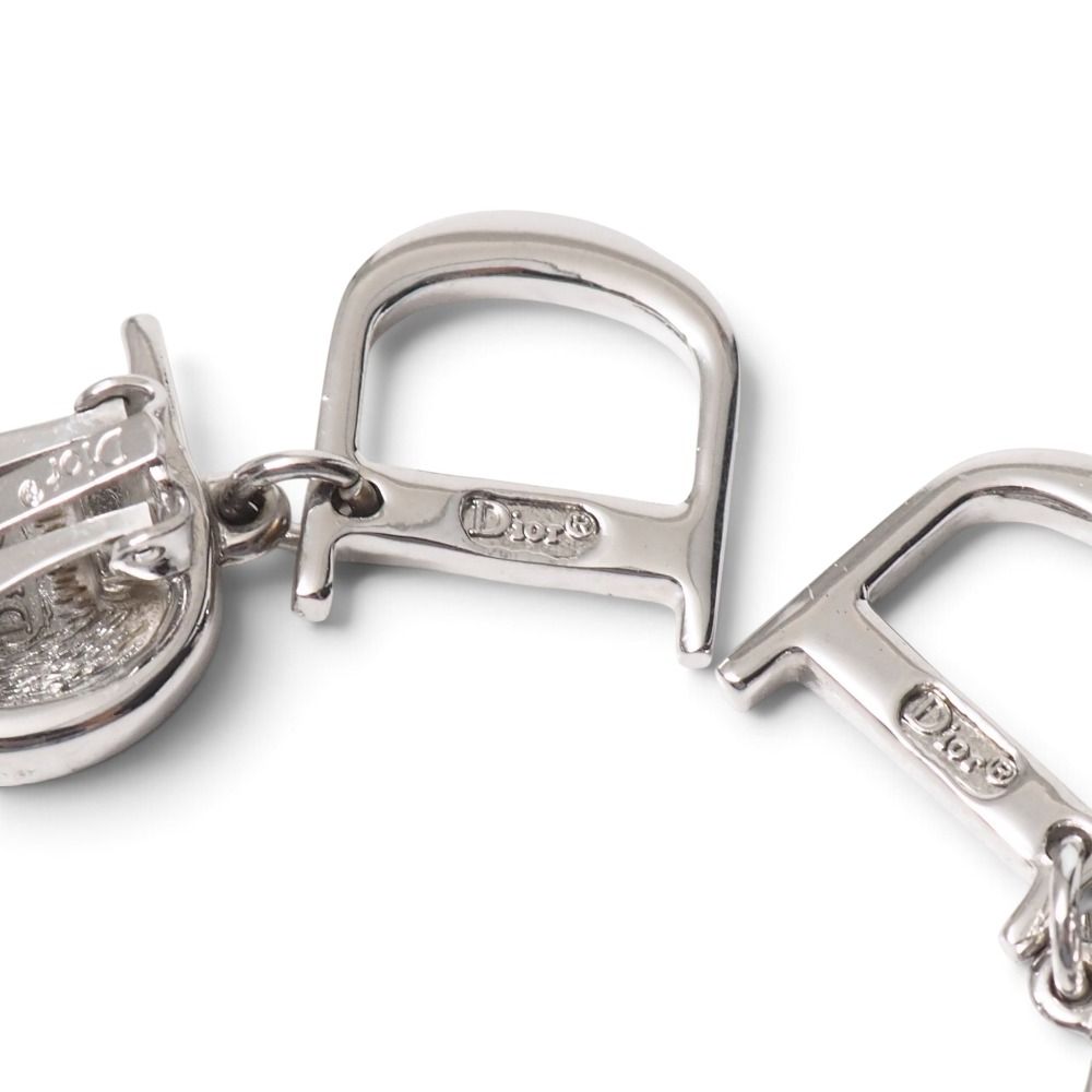 Dior Vintage Earrings D Logo Crystal Pave for Both Ears — view 4
