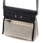 Hermes Herbag Zip Mini Ecru Black Silver Shoulder Bag Canvas — view 2