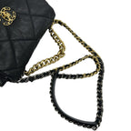 Chanel 19 CC Logo Lambskin Chain Shoulder Bag Black — view 4