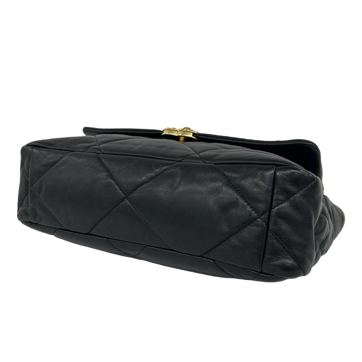 Chanel 19 CC Logo Lambskin Chain Shoulder Bag Black — view 8
