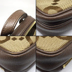 Gucci Shoulder Bag Pochette Mini Camel Ebony Jumbo GG Canvas Leather Gold — view 7