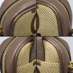 Gucci Shoulder Bag Pochette Mini Camel Ebony Jumbo GG Canvas Leather Gold — view 8