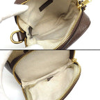 Gucci Shoulder Bag Pochette Mini Camel Ebony Jumbo GG Canvas Leather Gold — view 4