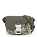 Dior Shoulder Bag with Saddle Flap Mini Khaki Cotton Calfskin