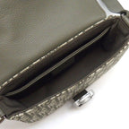 Dior Shoulder Bag with Saddle Flap Mini Khaki Cotton Calfskin — view 5