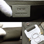 Dior Shoulder Bag with Saddle Flap Mini Khaki Cotton Calfskin — view 7